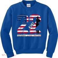 22 A Day Veteran Gift Meaningful Gift 22 A Day Veteran Suicide Gift Kids Sweatshirt thumb 0