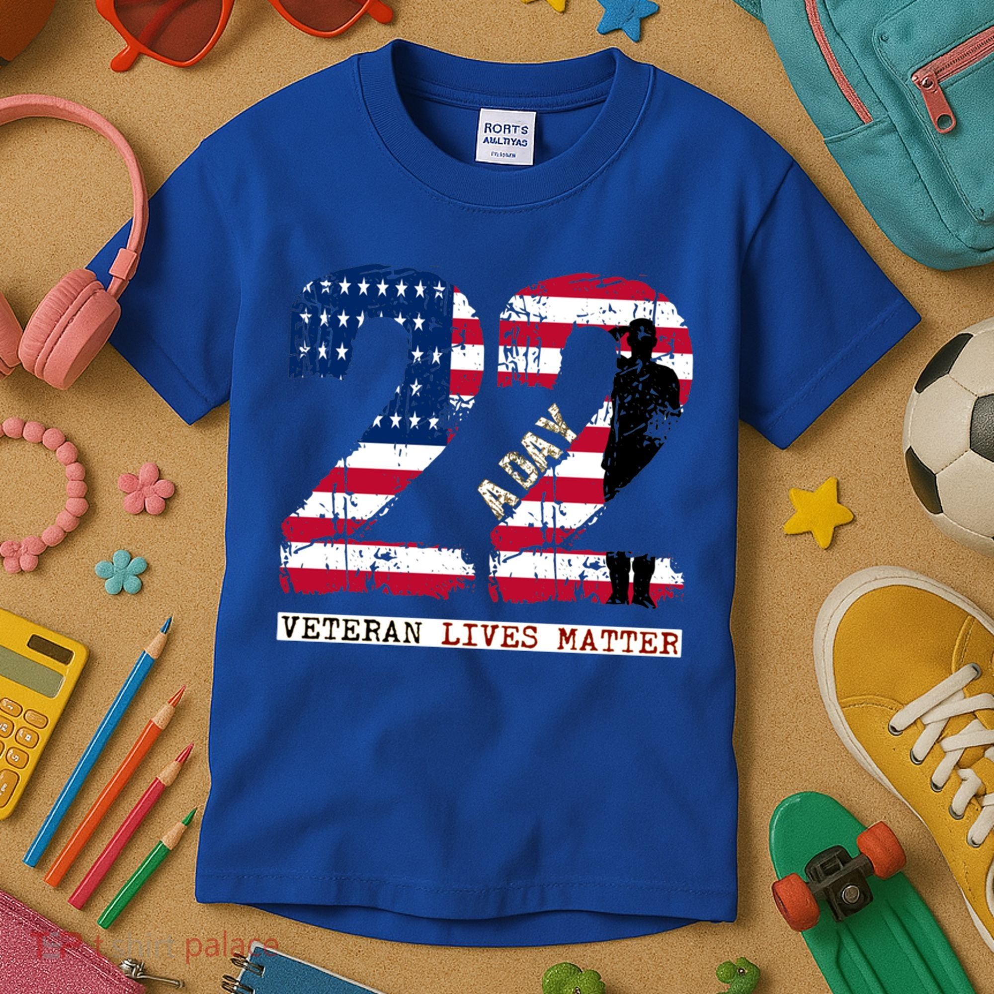 22 A Day Veteran Gift Meaningful Gift 22 A Day Veteran Suicide Gift Kids T-Shirt