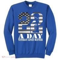 22 A Day Veteran Lives Matter American Flag Military Veteran Great Gift Sweatshirt thumb 0