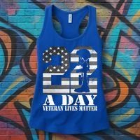 22 A Day Veteran Lives Matter American Flag Military Veteran Great Gift Women's Tank Top thumb 3
