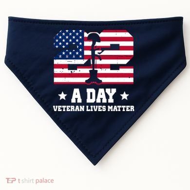 22 A Day Veteran Lives Matter USA-Made Doggie Bandana
