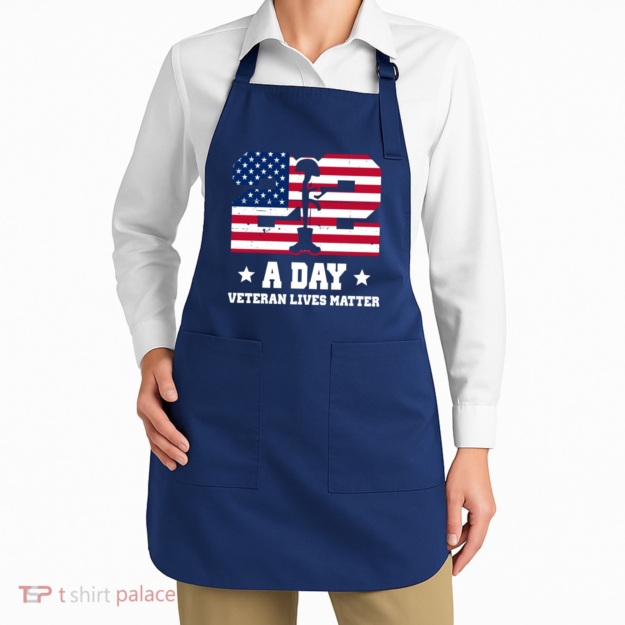 22 A Day Veteran Lives Matter Apron