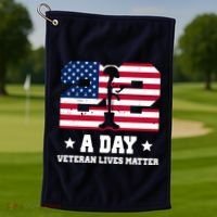 22 A Day Veteran Lives Matter Golf Towel thumb 1
