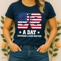 22 A Day Veteran Lives Matter Women's T-Shirt thumb 2