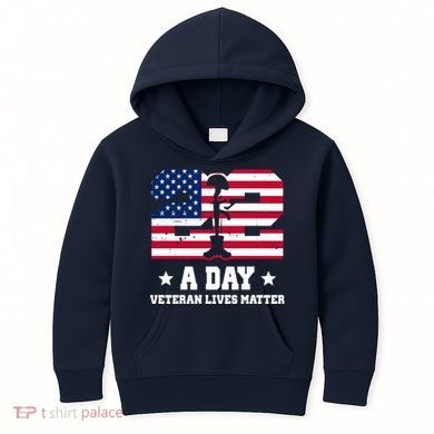 22 A Day Veteran Lives Matter Kids Hoodie