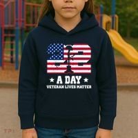 22 A Day Veteran Lives Matter Kids Hoodie thumb 3