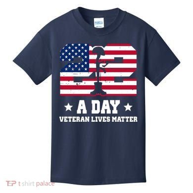 22 A Day Veteran Lives Matter Kids T-Shirt