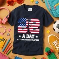 22 A Day Veteran Lives Matter Kids T-Shirt thumb 3