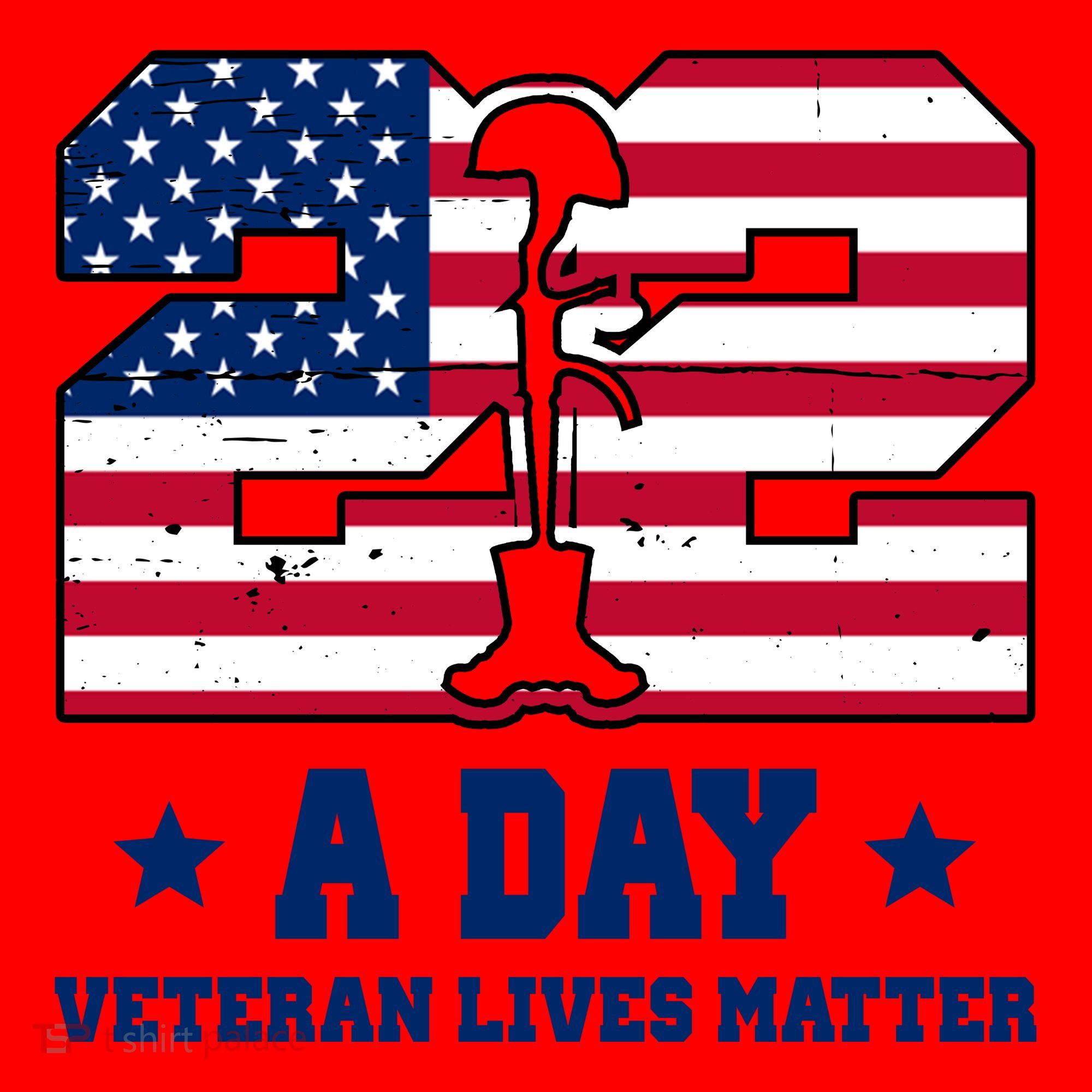 22 A Day Veteran Lives Matter Santa Hat