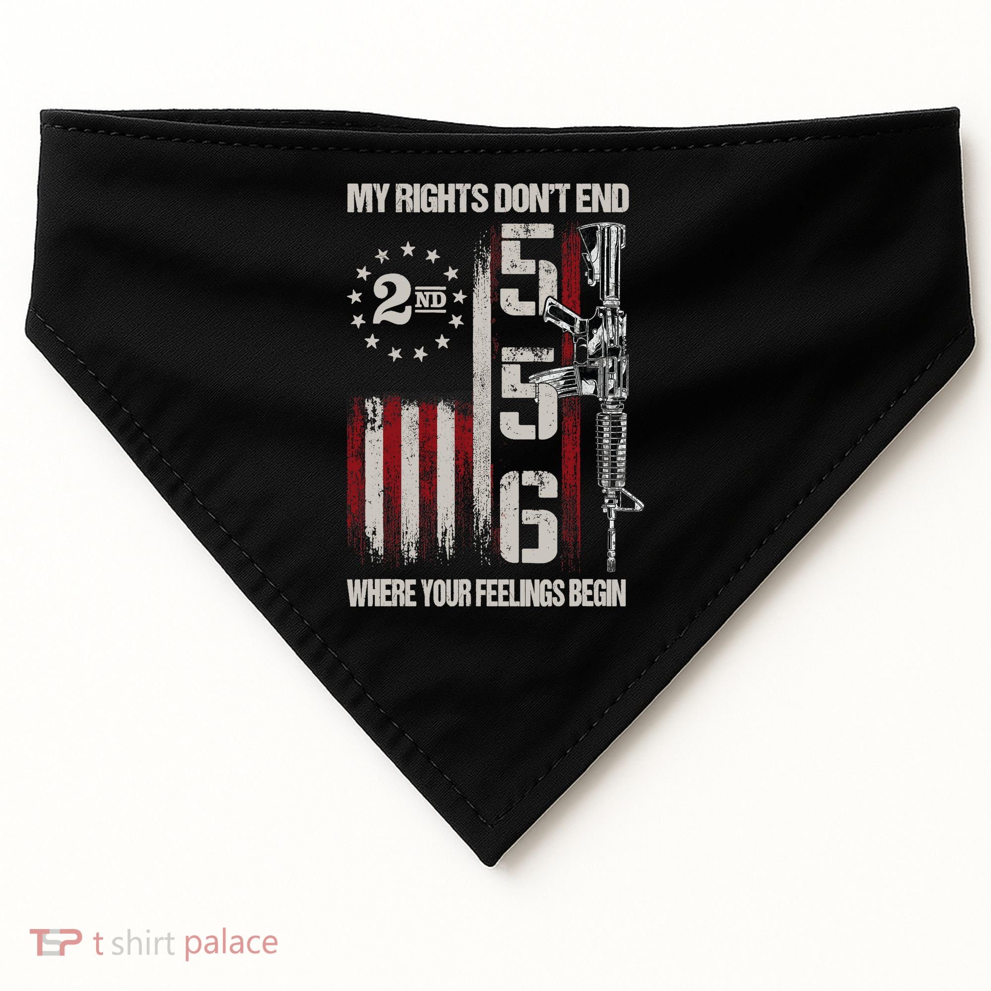 2nd Amendment Feelings America USA Patriotic Funny USA-Made Doggie Bandana