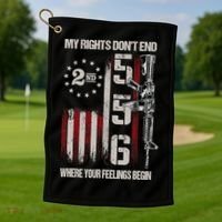2nd Amendment Feelings America USA Patriotic Funny Golf Towel thumb 1