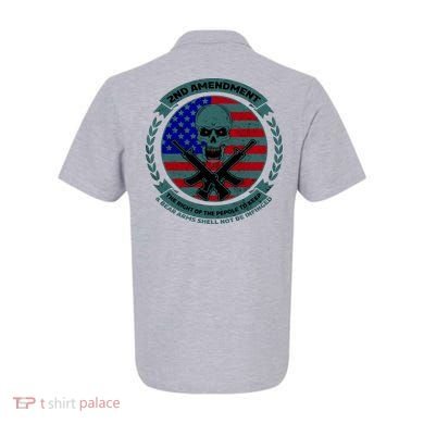 2nd Amendment Front And Back Design Polo back