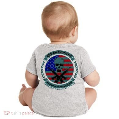 2nd Amendment Front And Back Design Baby Bodysuit back