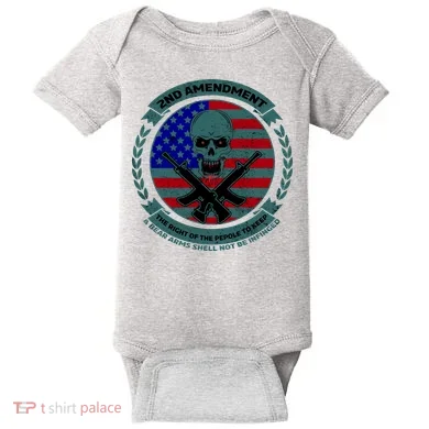 2nd Amendment Front And Back Design Baby Bodysuit