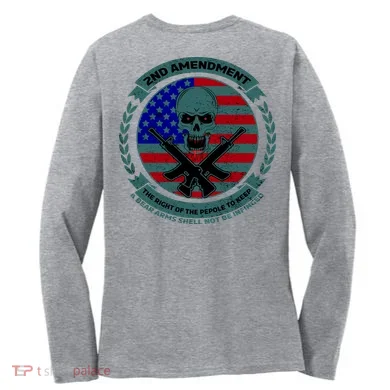 2nd Amendment Front And Back Design Women's Long Sleeve Shirt back