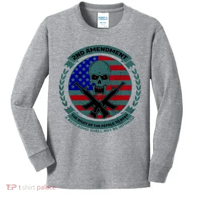 2nd Amendment Front And Back Design Kids Long Sleeve Shirt