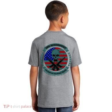 2nd Amendment Front And Back Design Kids T-Shirt back