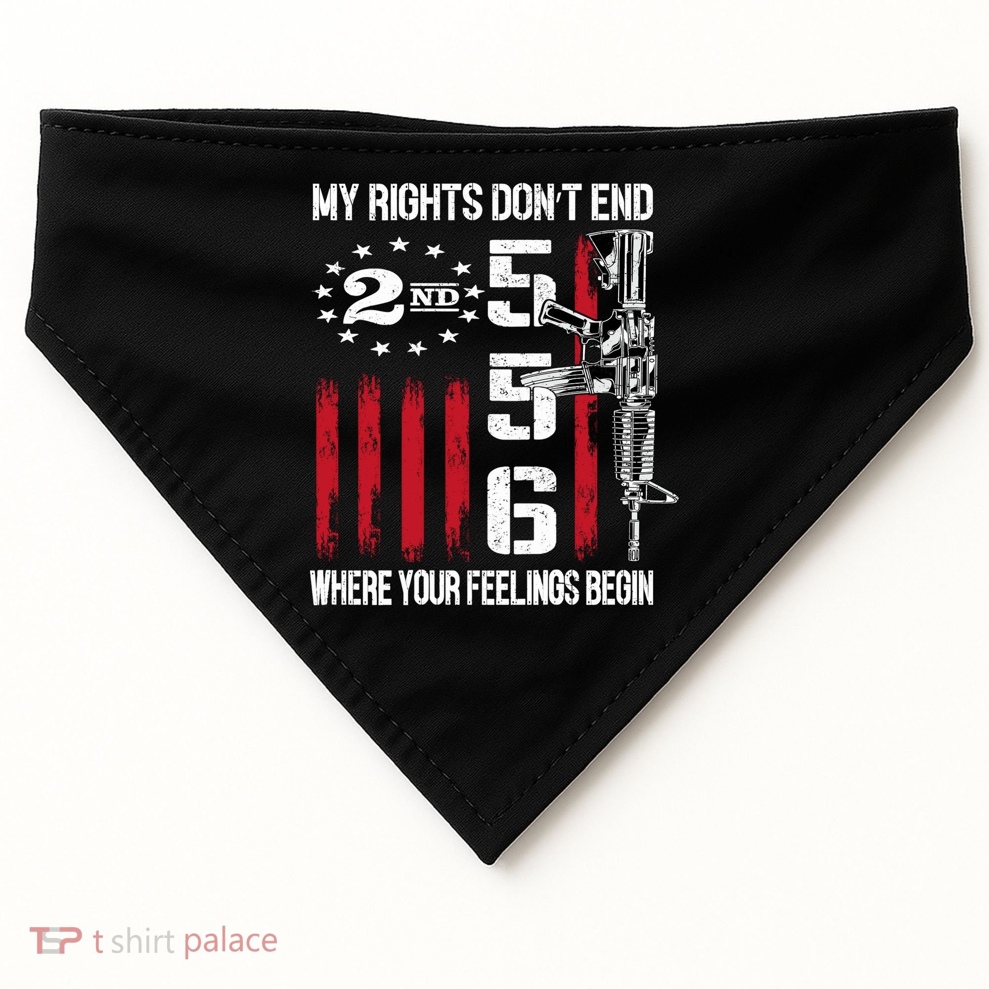2nd Amendment Feelings America USA Patriotic Funny On Back USA-Made Doggie Bandana