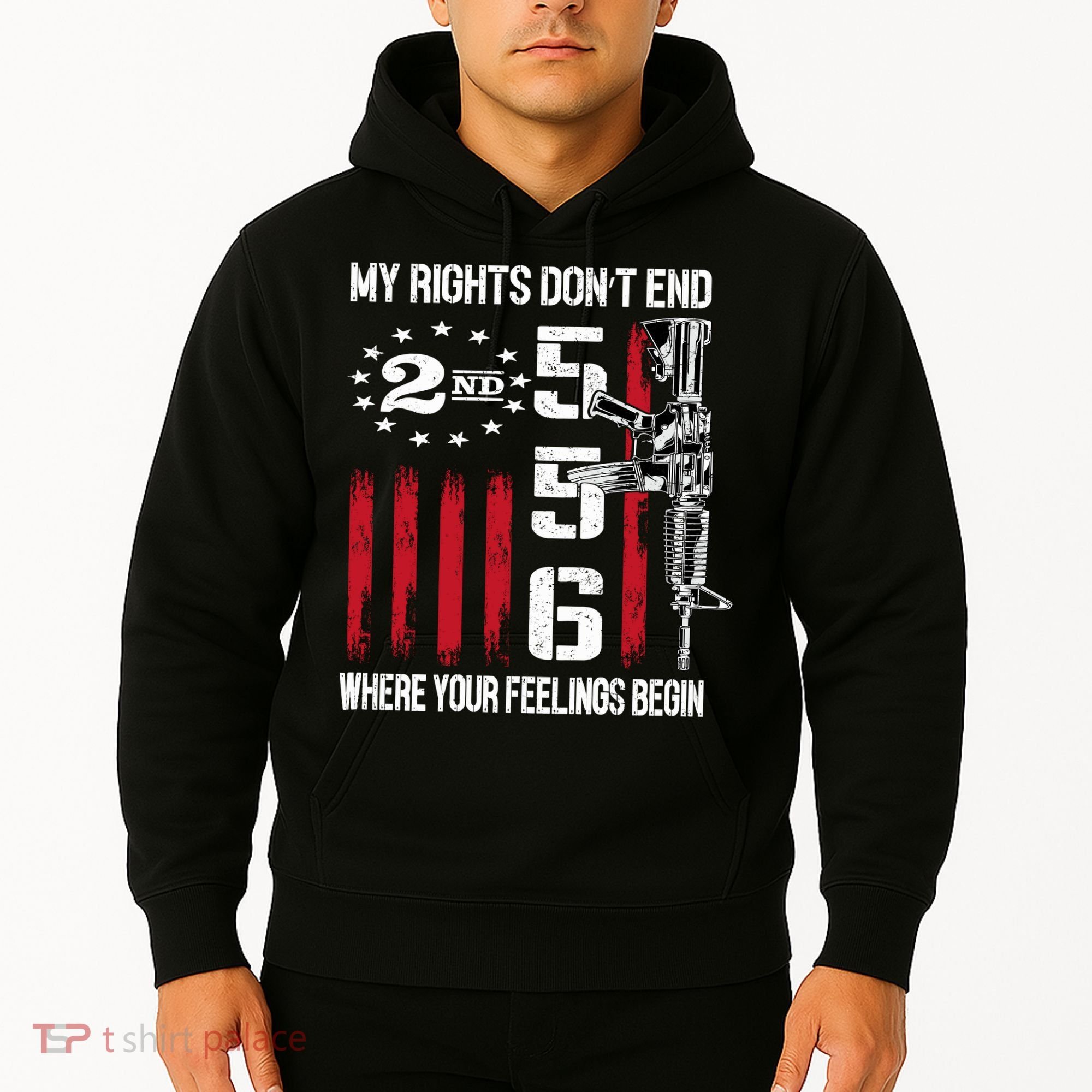 2nd Amendment Feelings America USA Patriotic Funny On Back Hoodie