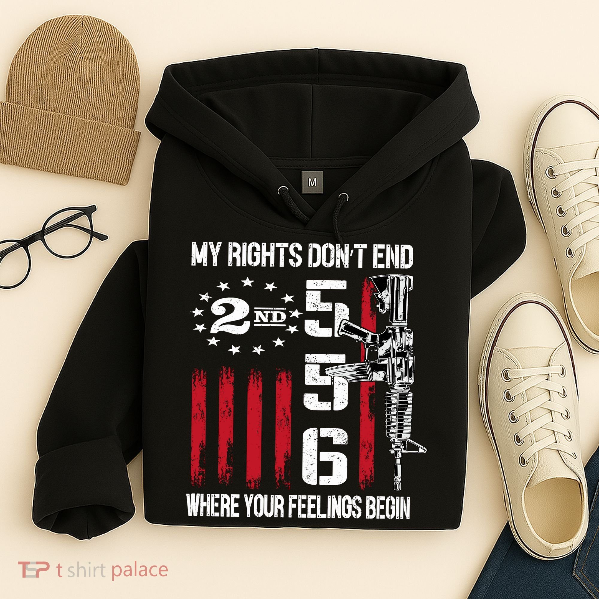 2nd Amendment Feelings America USA Patriotic Funny On Back Hoodie
