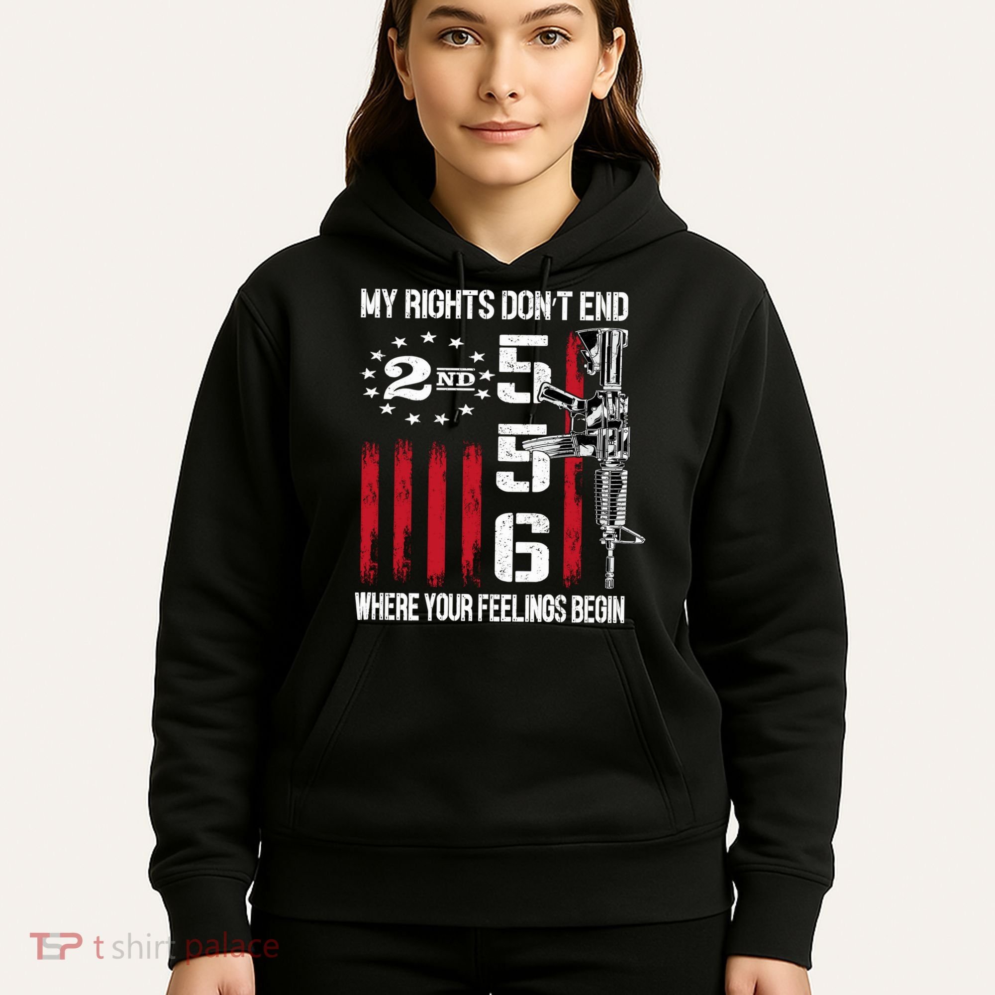 2nd Amendment Feelings America USA Patriotic Funny On Back Hoodie