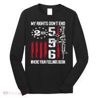 2nd Amendment Feelings America USA Patriotic Funny On Back Long Sleeve Shirt thumb 0