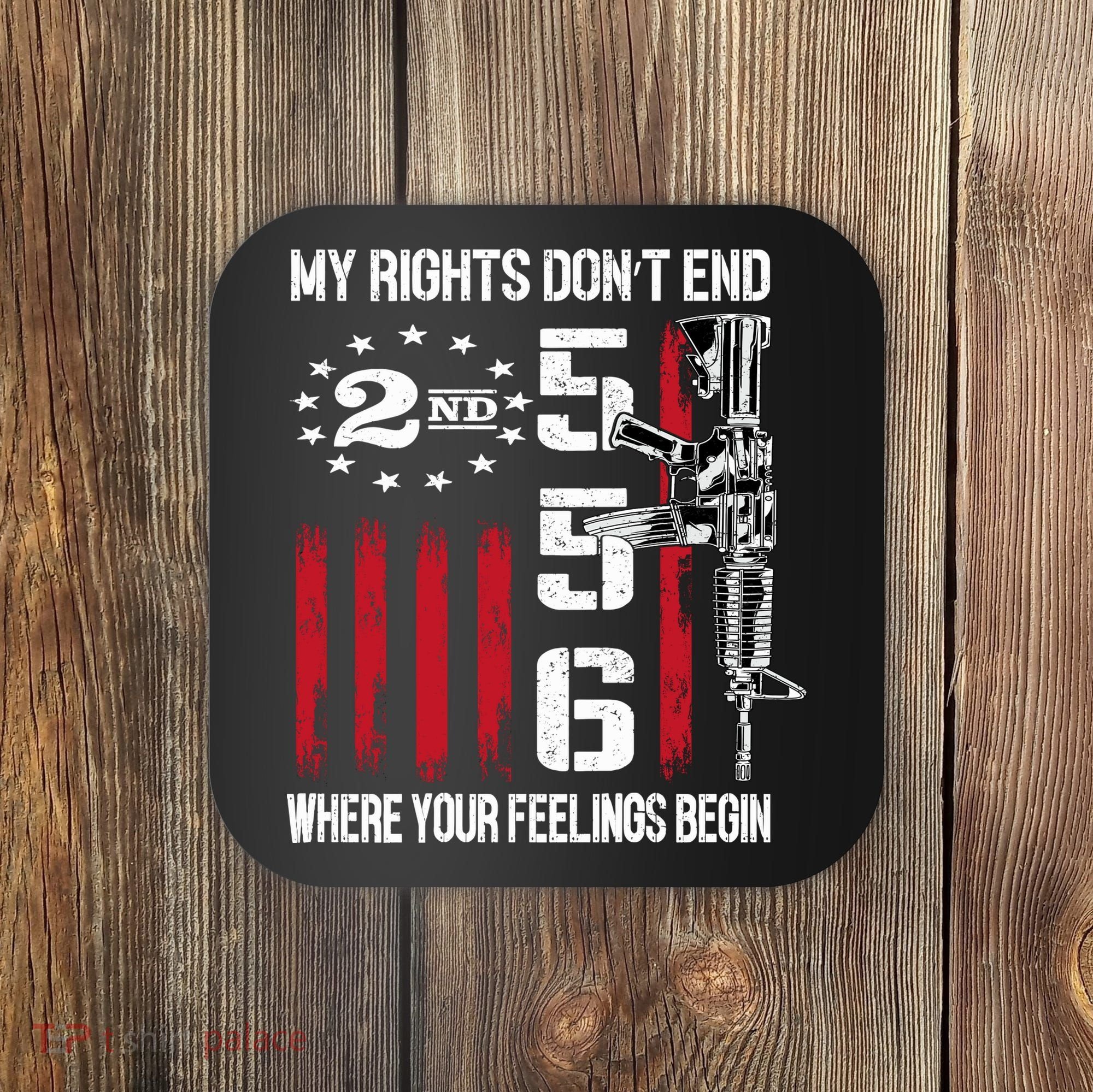 2nd Amendment Feelings America USA Patriotic Funny On Back Coaster