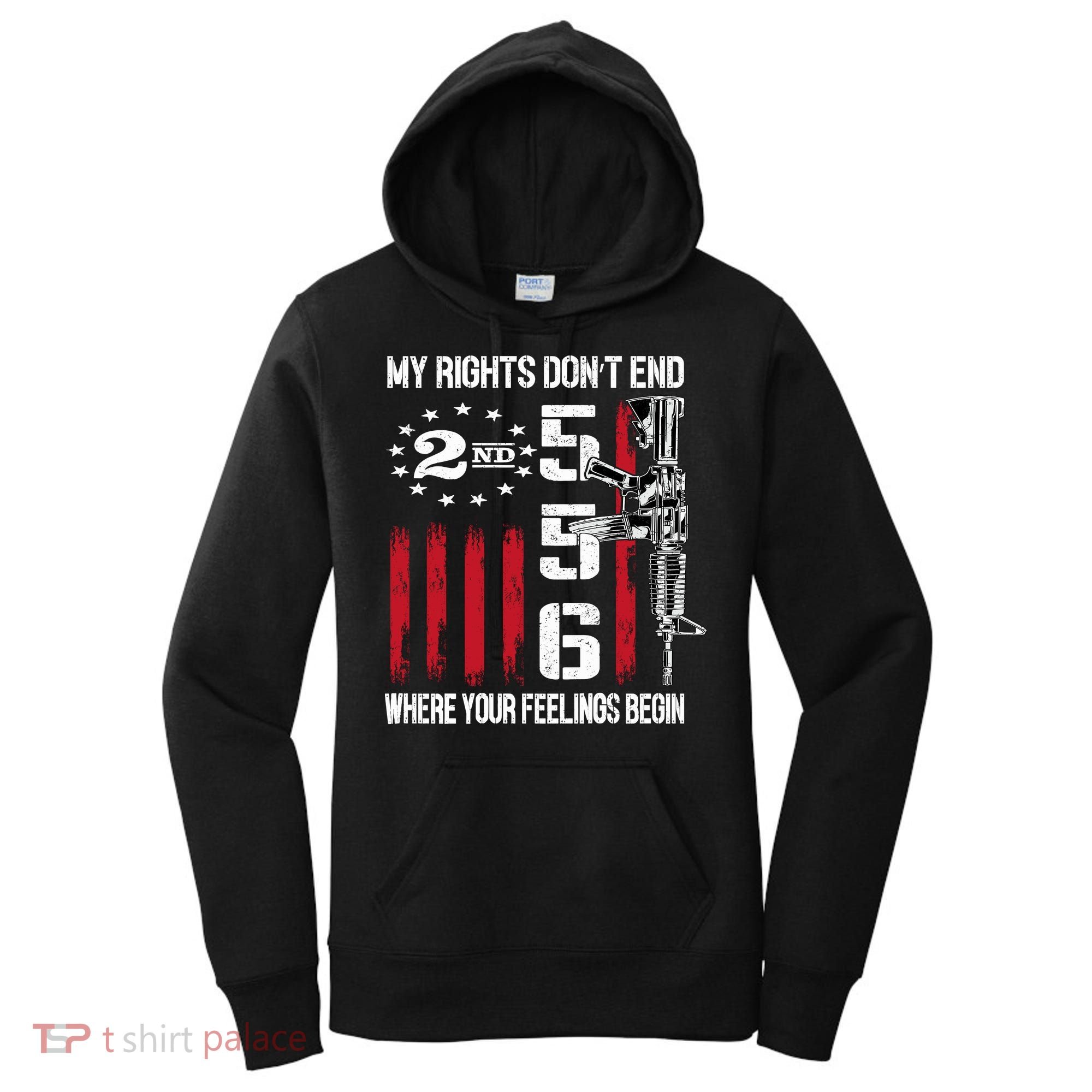 2nd Amendment Feelings America USA Patriotic Funny On Back Women's Hoodie