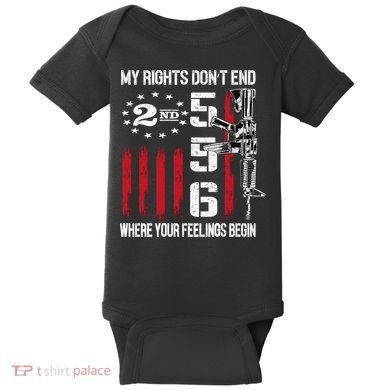 2nd Amendment Feelings America USA Patriotic Funny On Back Baby Bodysuit