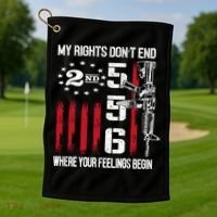 2nd Amendment Feelings America USA Patriotic Funny On Back Golf Towel thumb 1
