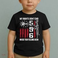 2nd Amendment Feelings America USA Patriotic Funny On Back Toddler T-Shirt thumb 2