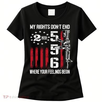 2nd Amendment Feelings America USA Patriotic Funny On Back Women's T-Shirt