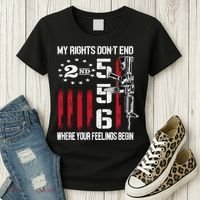 2nd Amendment Feelings America USA Patriotic Funny On Back Women's T-Shirt thumb 3