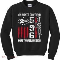 2nd Amendment Feelings America USA Patriotic Funny On Back Kids Sweatshirt thumb 0