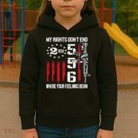 2nd Amendment Feelings America USA Patriotic Funny On Back Kids Hoodie thumb 3