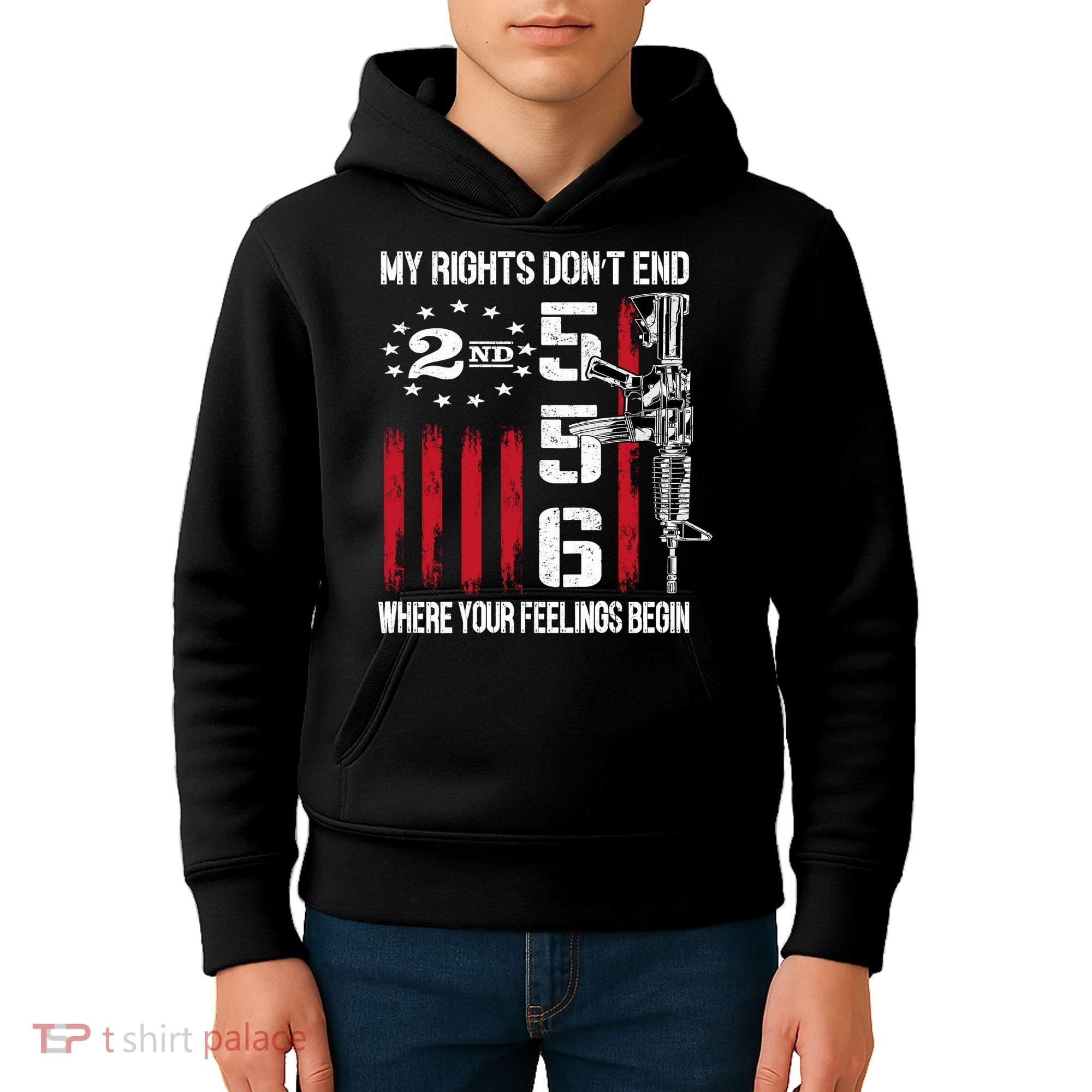 2nd Amendment Feelings America USA Patriotic Funny On Back Kids Hoodie
