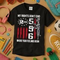 2nd Amendment Feelings America USA Patriotic Funny On Back Kids T-Shirt thumb 3
