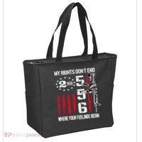 2nd Amendment Feelings America USA Patriotic Funny On Back Tote Bag thumb 2