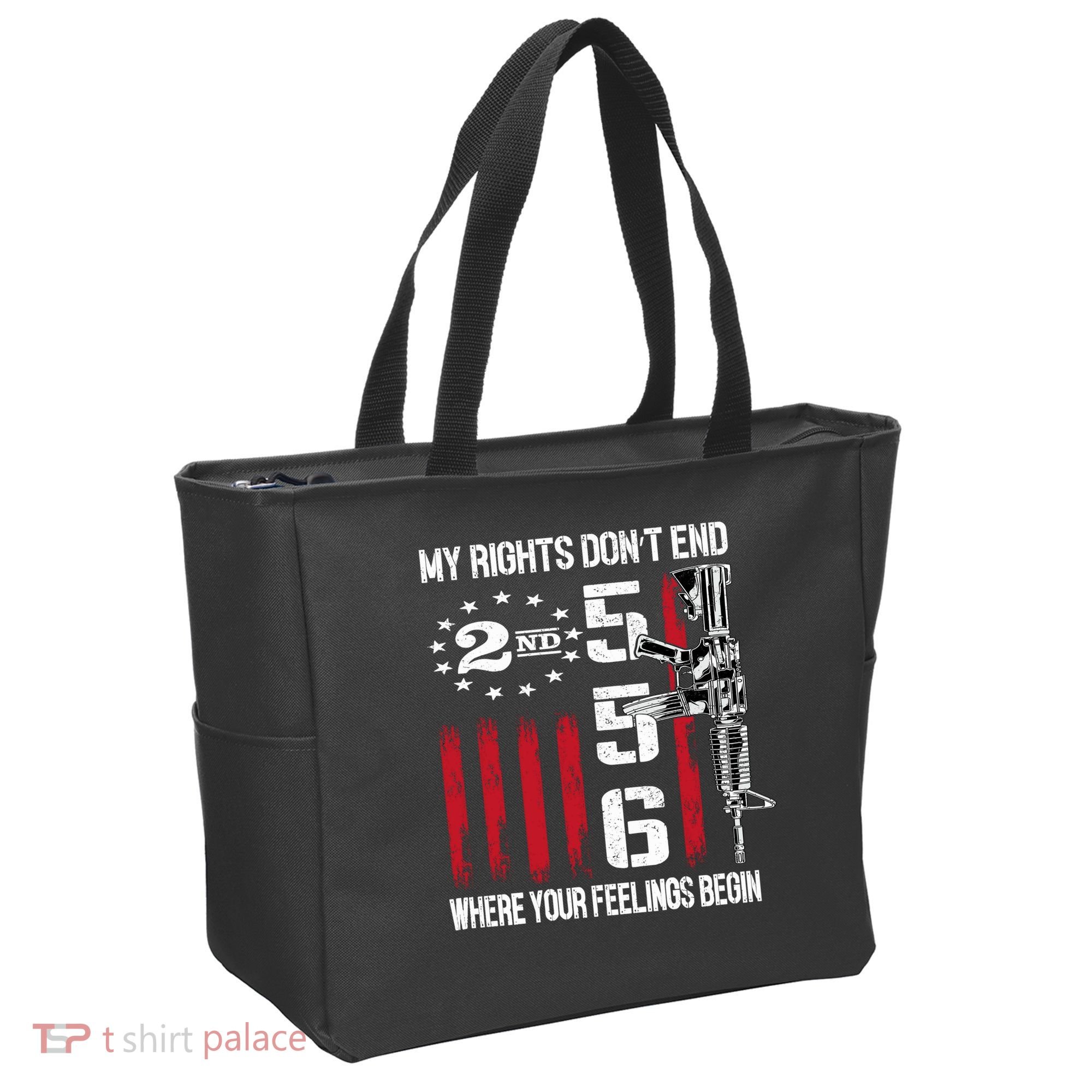 2nd Amendment Feelings America USA Patriotic Funny On Back Tote Bag