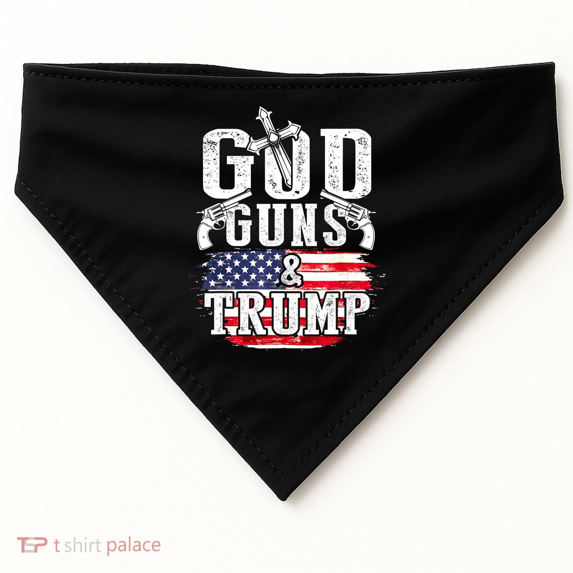 2nd Amendment God Guns And Trump USA-Made Doggie Bandana