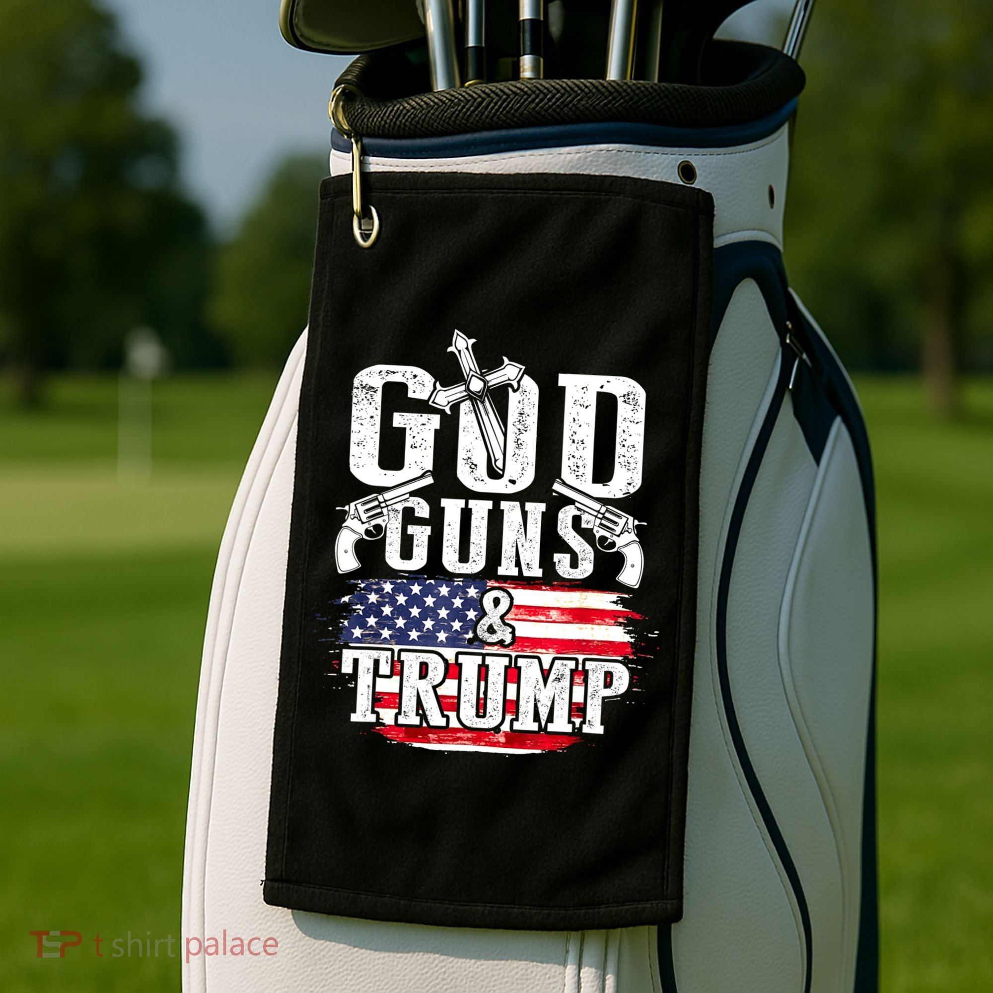 2nd Amendment God Guns And Trump Golf Towel