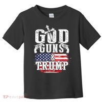 2nd Amendment God Guns And Trump Toddler T-Shirt thumb 0