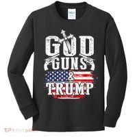2nd Amendment God Guns And Trump Kids Long Sleeve Shirt thumb 0