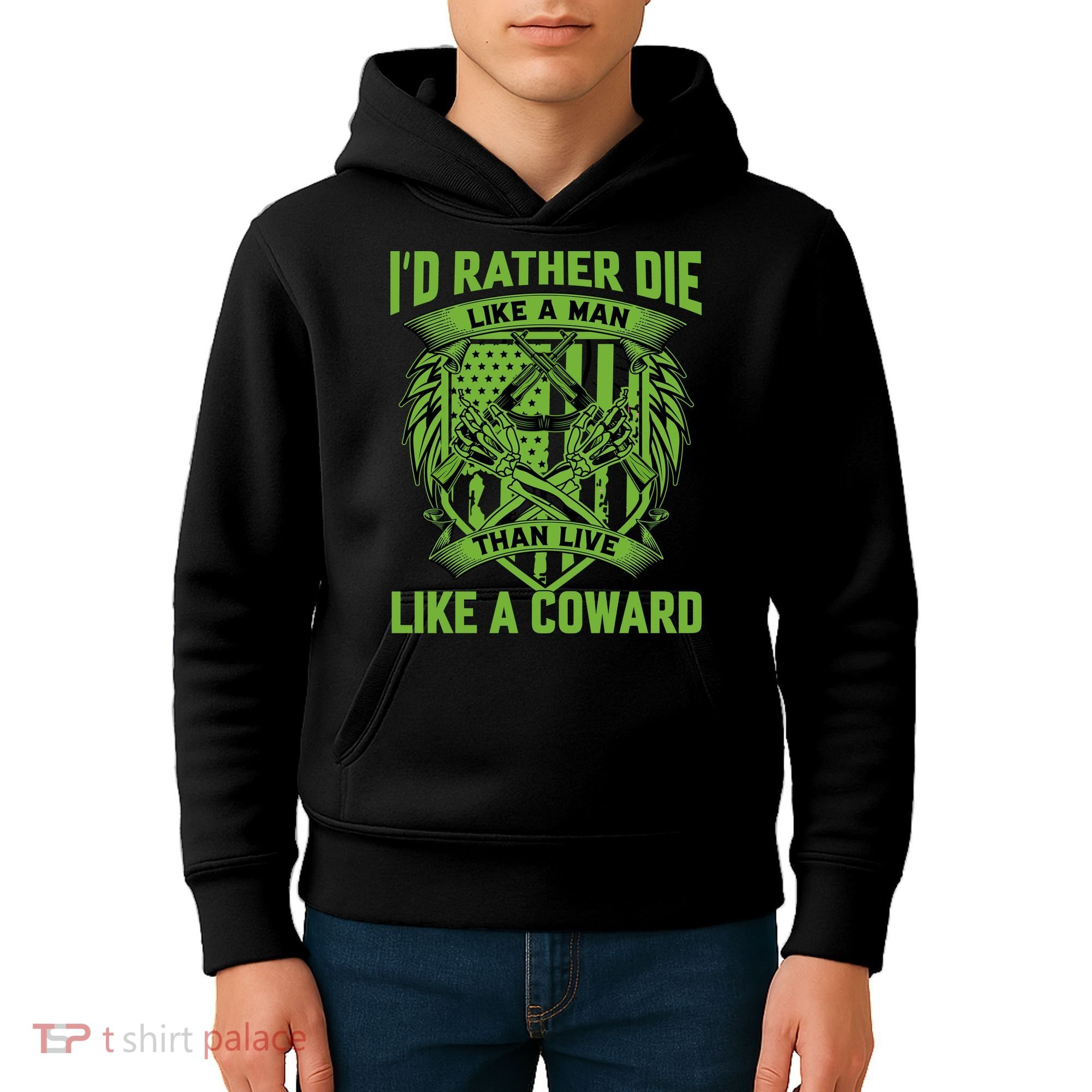2nd Amendment I'd Rather Die Like A Man Than Live Like A Coward Kids Hoodie