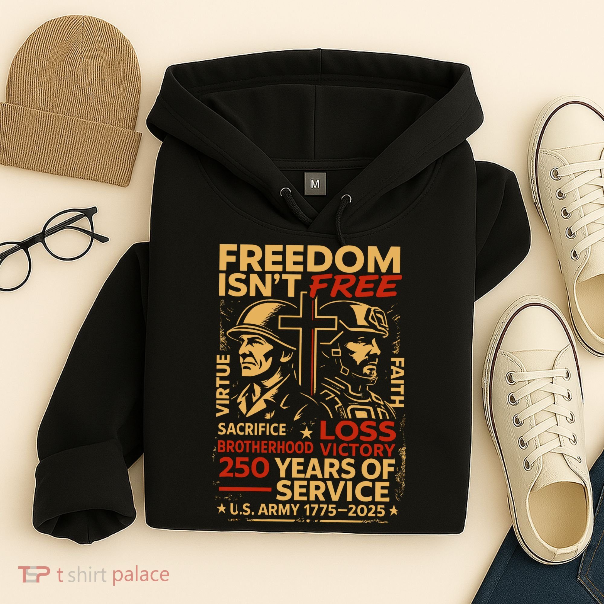 250th Anniversary Military Memorial Day 250 Years Hoodie