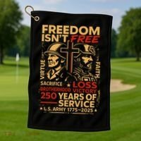 250th Anniversary Military Memorial Day 250 Years Golf Towel thumb 1