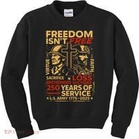 250th Anniversary Military Memorial Day 250 Years Kids Sweatshirt thumb 0