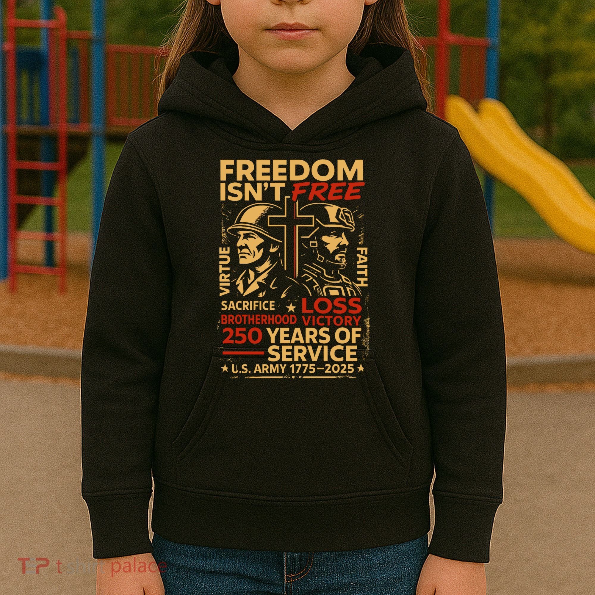 250th Anniversary Military Memorial Day 250 Years Kids Hoodie
