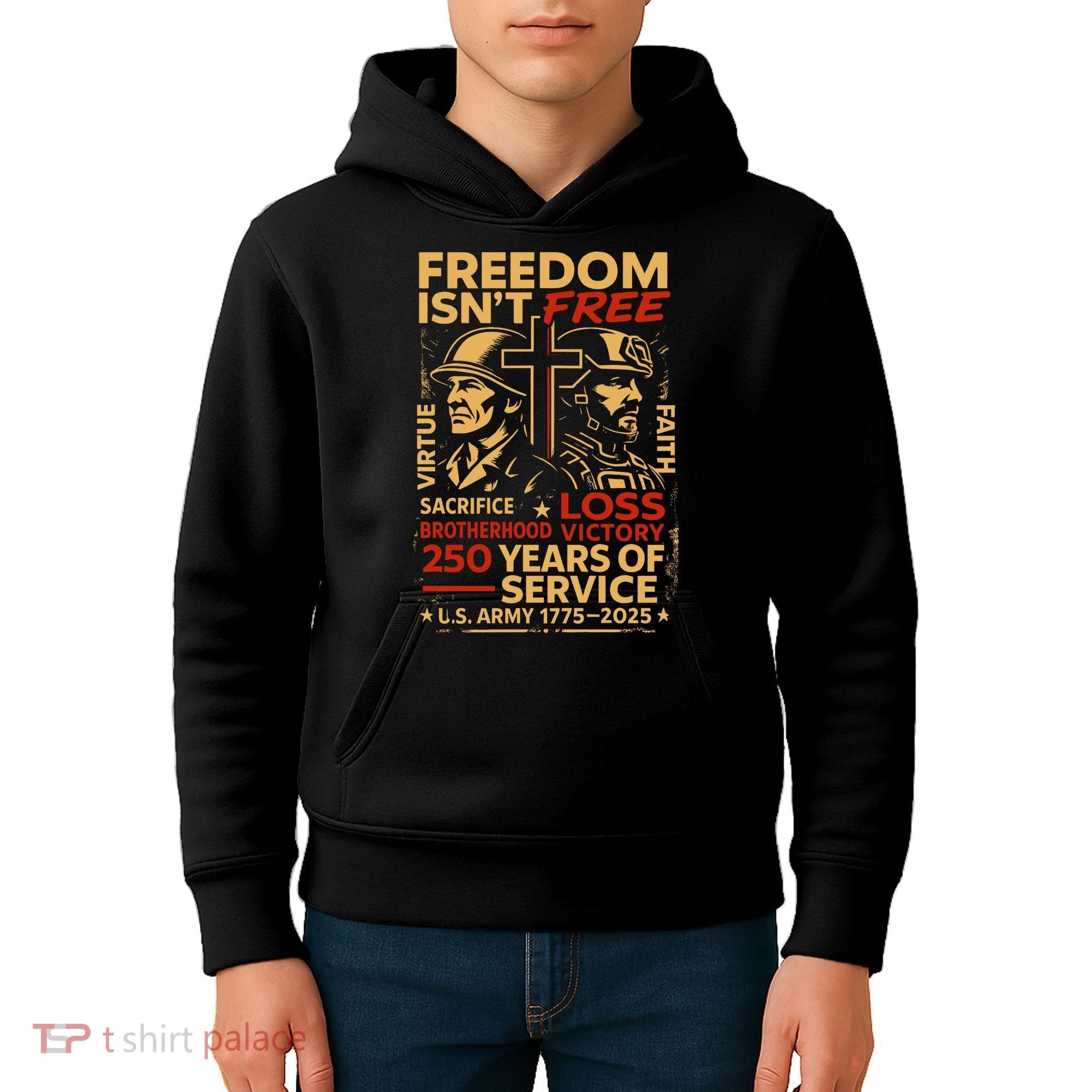250th Anniversary Military Memorial Day 250 Years Kids Hoodie