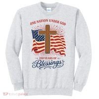 250th Anniversary One Nation Under God 250 Years Of Blessings America Flag Sweatshirt thumb 0